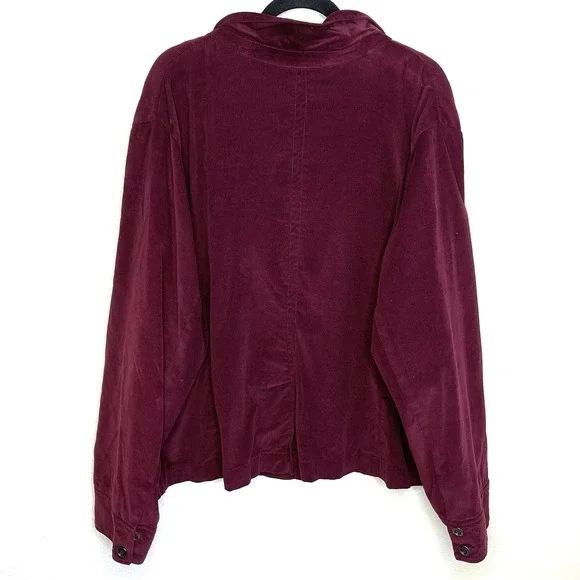 Lane Bryant Women's Velvet Velour Maroon Blazer Jacket Size 26 Dark Academia - Picture 8 of 9